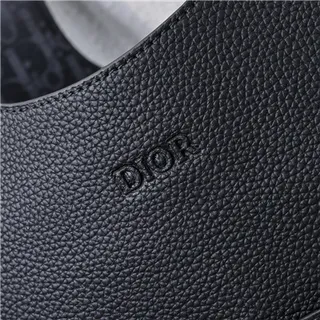 Black Structured Leather-Like Texture U-Shaped Top Cutout Tote Bag 16