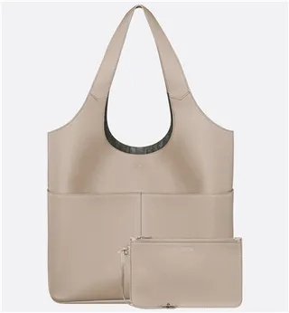 Black Structured Leather-Like Texture U-Shaped Top Cutout Tote Bag 21