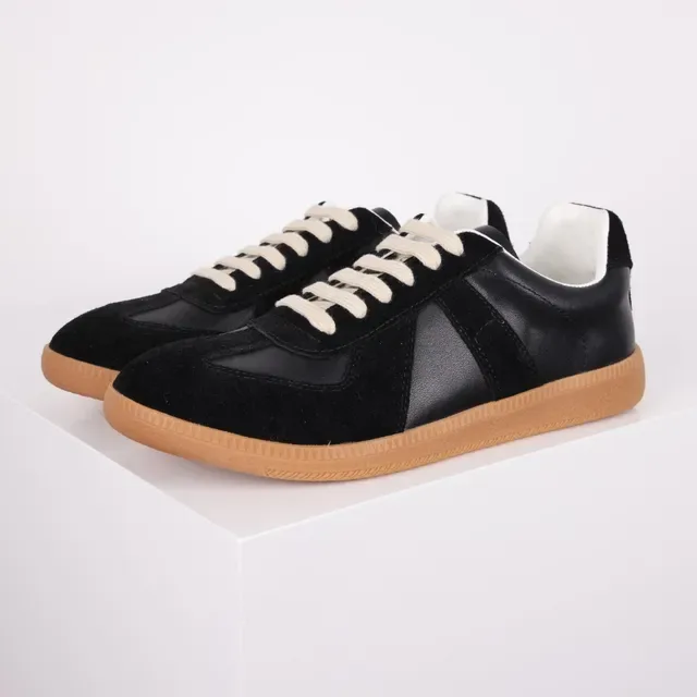 Black Suede and Leather Panelled Lifestyle Sneaker 2