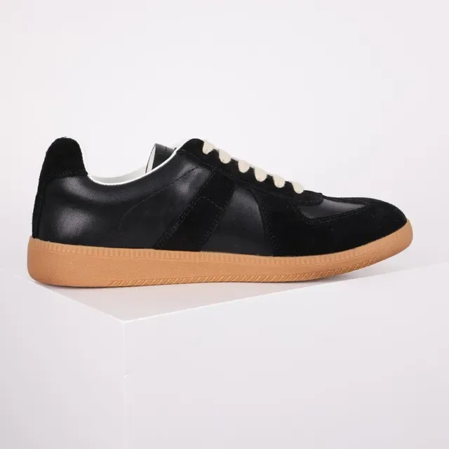 Black Suede and Leather Panelled Lifestyle Sneaker 7