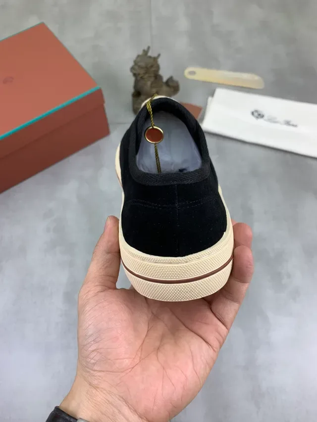 Black Suede Low-Top Cupsole Casual Shoe 3