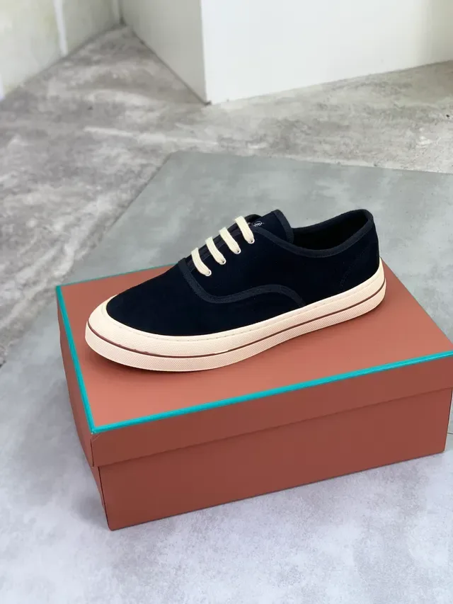 Black Suede Low-Top Cupsole Casual Shoe 4