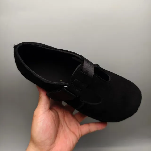 Black Suede T-Strap Platform Mary Jane Shoes 3