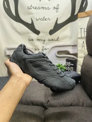 Black Synthetic Overlay Lace-Up Sneakers 15