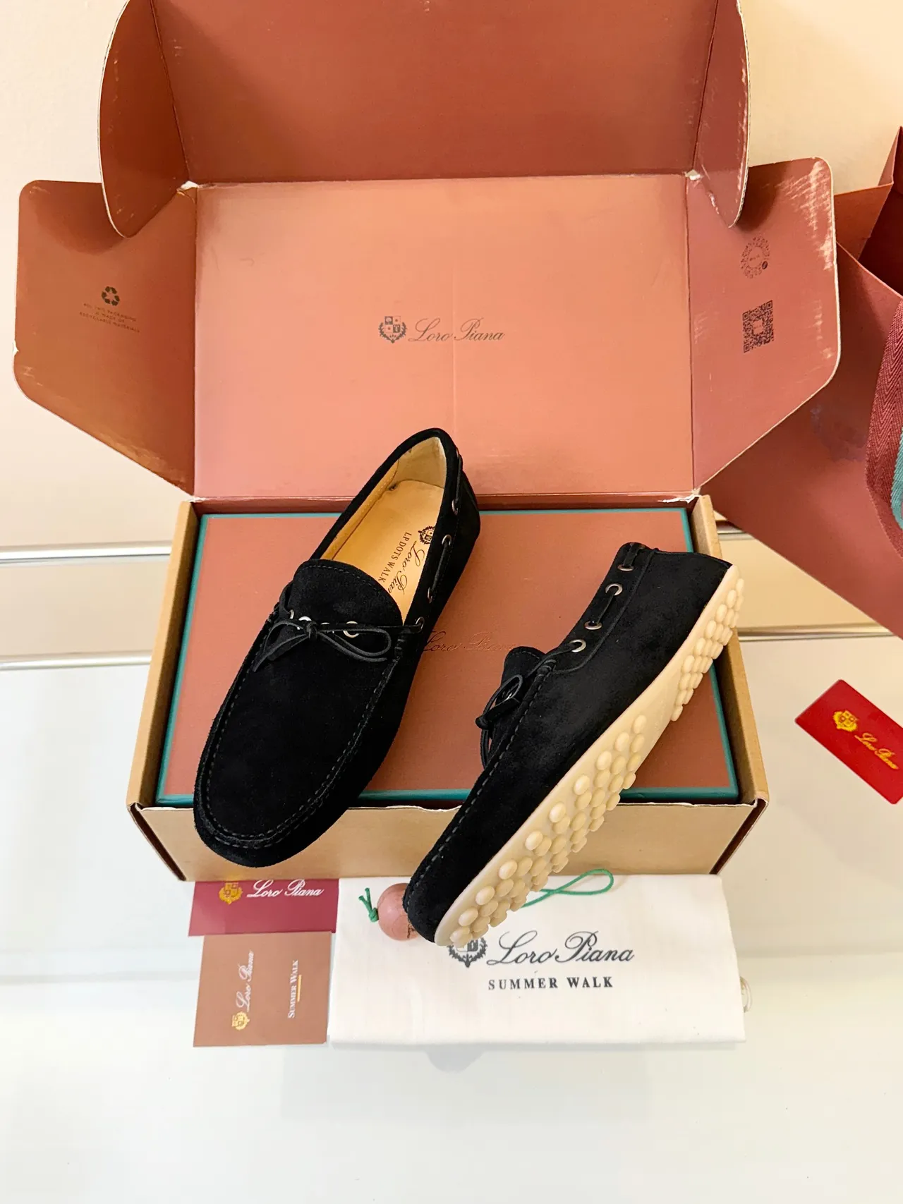 Black White Suede Moc-Toe Construction Loafer 2