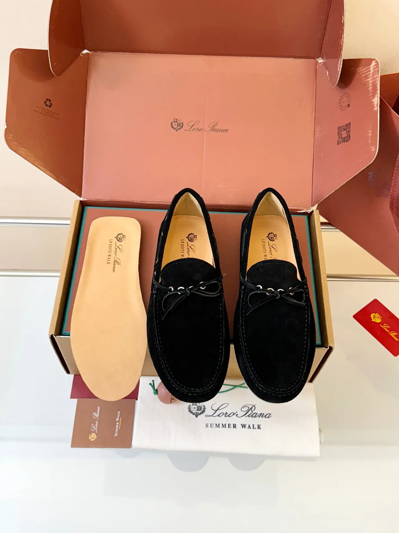 Black White Suede Moc-Toe Construction Loafer 6