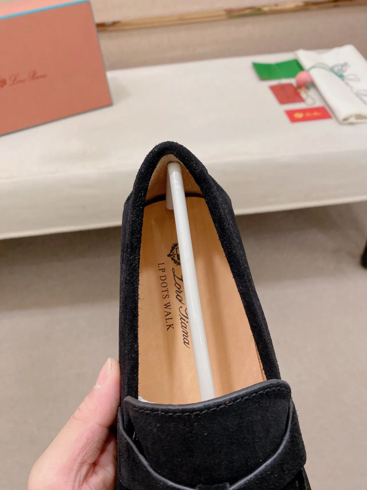Black White Suede Penny Style Loafer 6