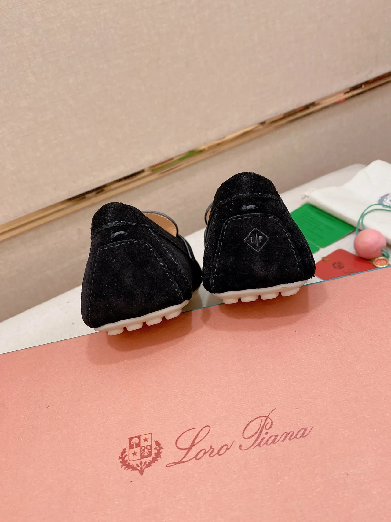 Black White Suede Penny Style Loafer 8