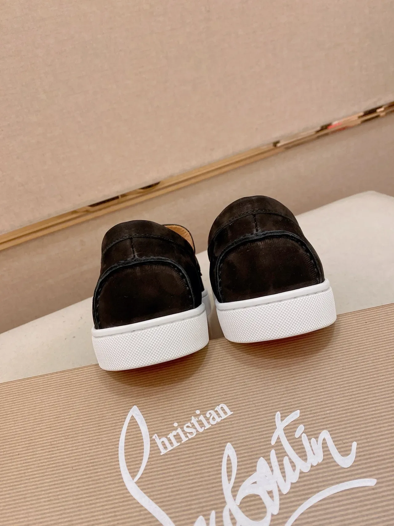 Black White Suede Upper Moc-Toe Construction Loafer 4