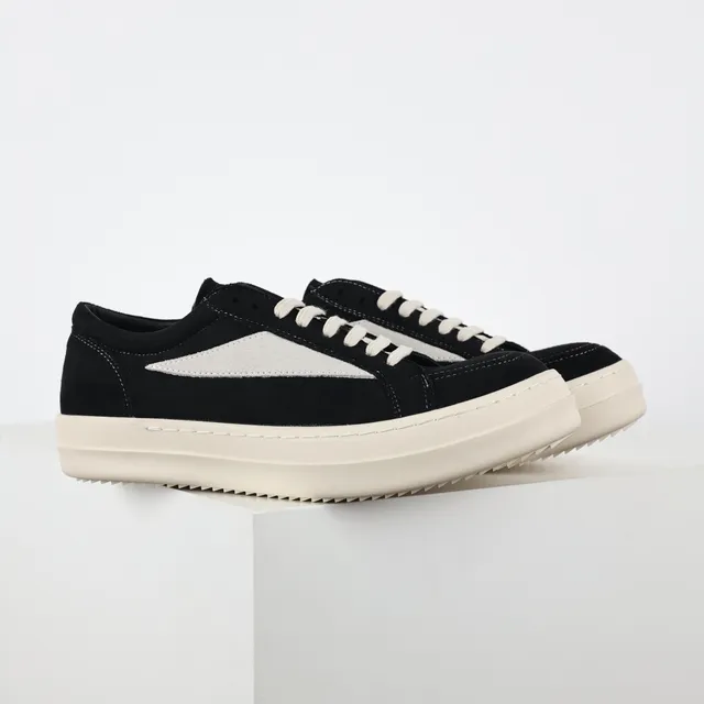 Black White Suede Upper Platform Sole Sneakers 3