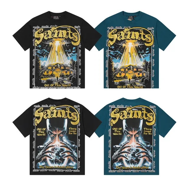 Blue Black Graphic Print Oversized Fit T-Shirt 2