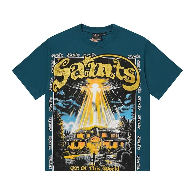 Blue Black Graphic Print Oversized Fit T-Shirt 3