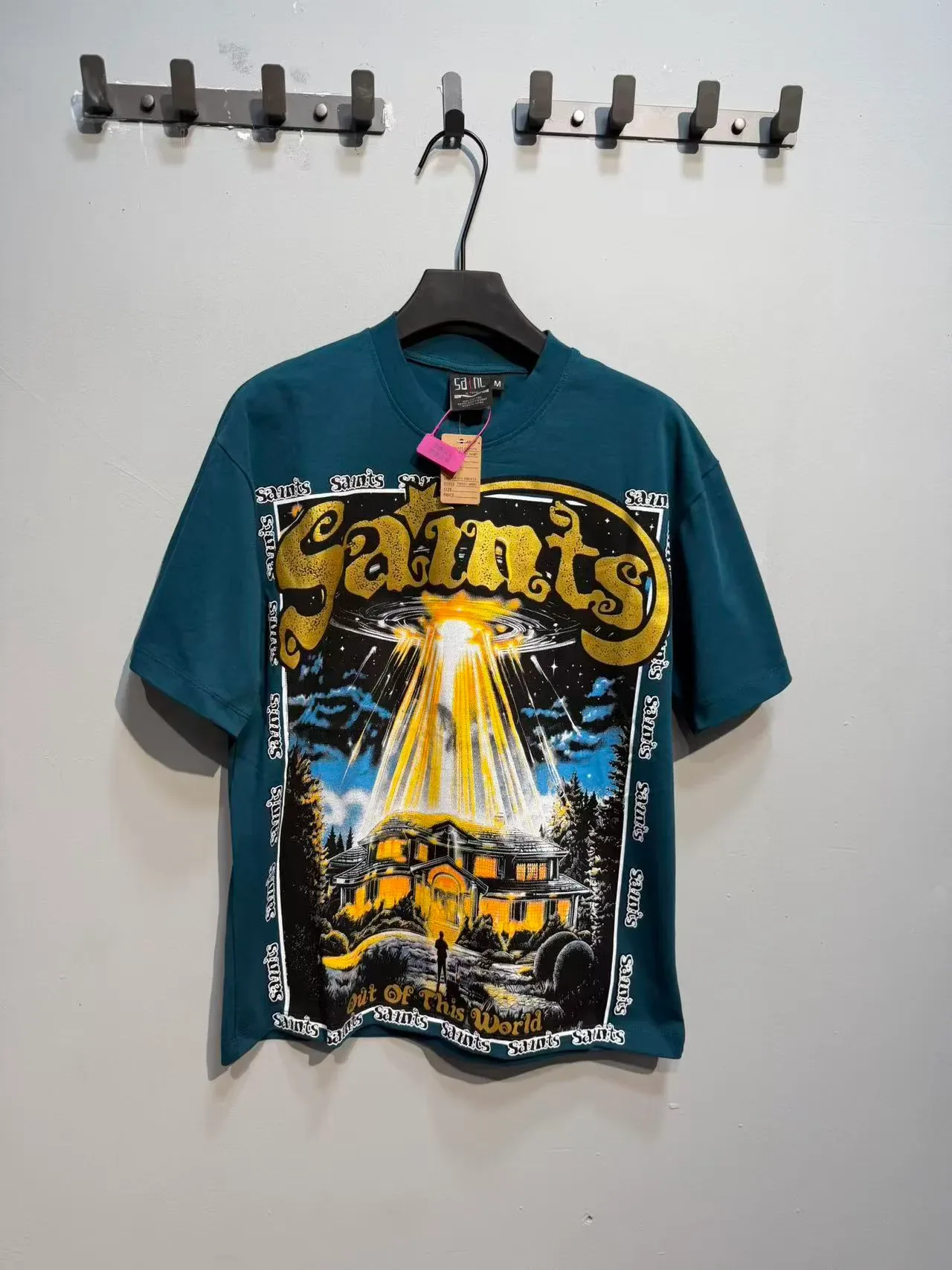 Blue Black Graphic Print Oversized Fit T-Shirt 11