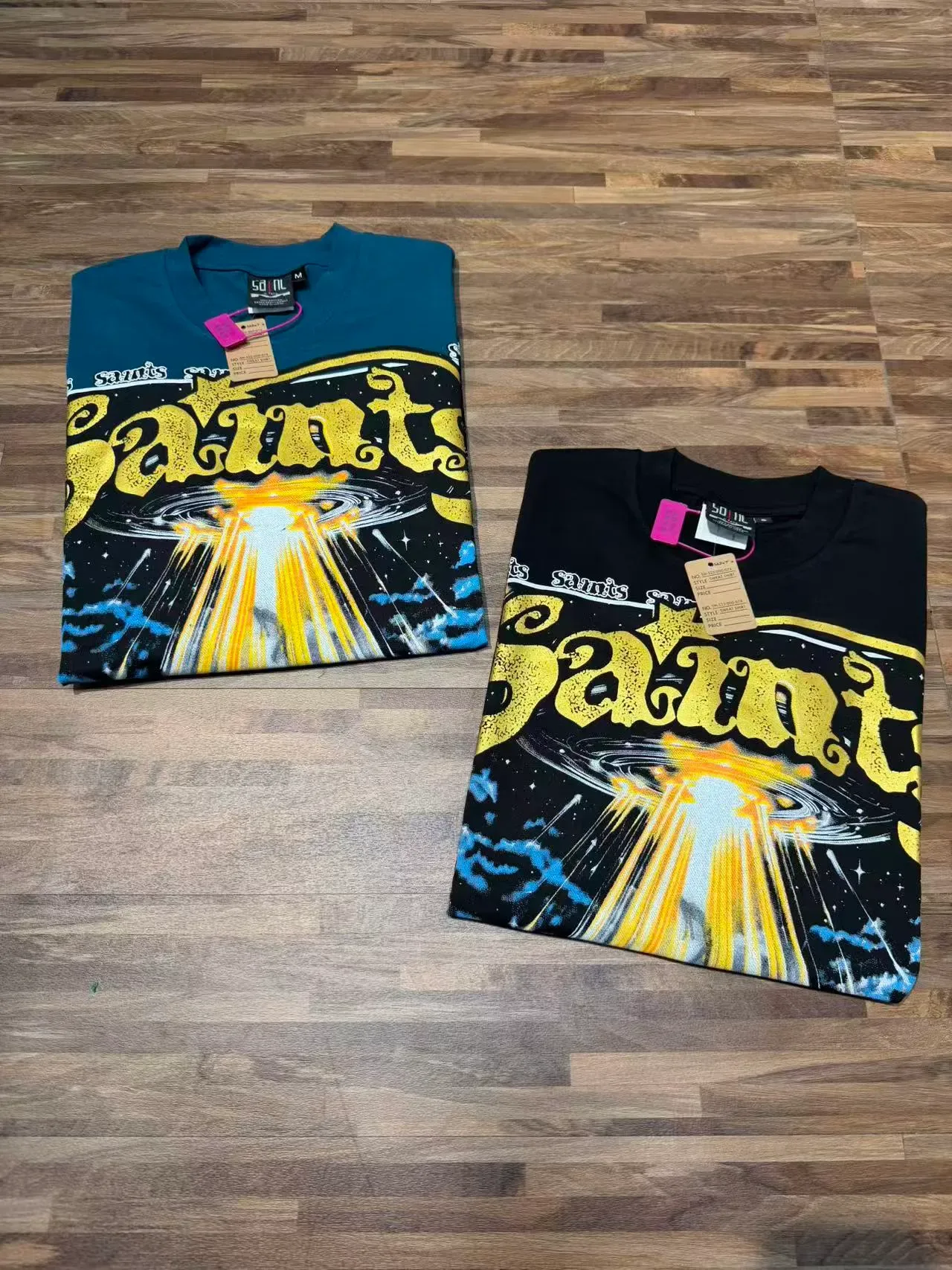 Blue Black Graphic Print Oversized Fit T-Shirt 13
