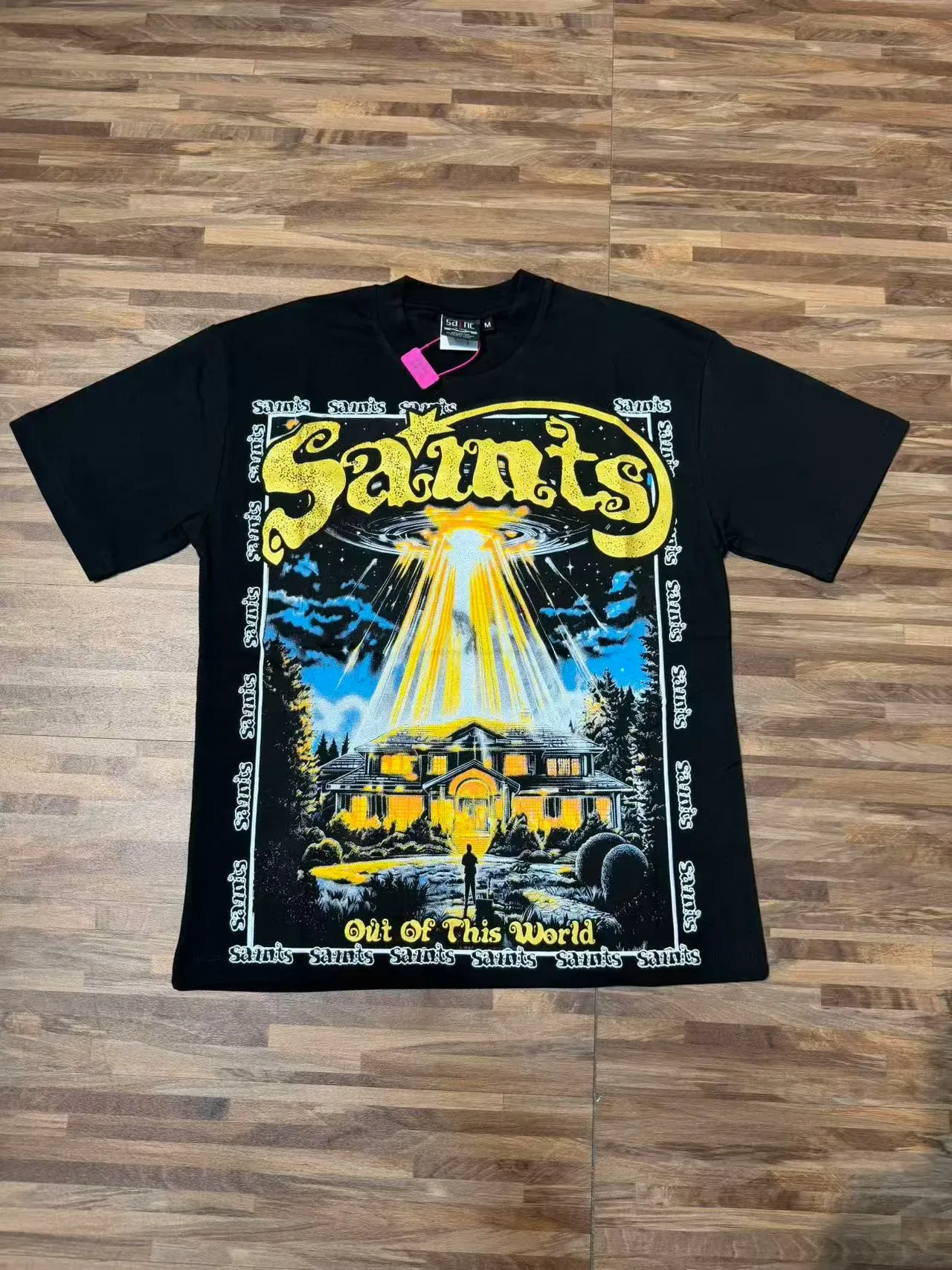 Blue Black Graphic Print Oversized Fit T-Shirt 15