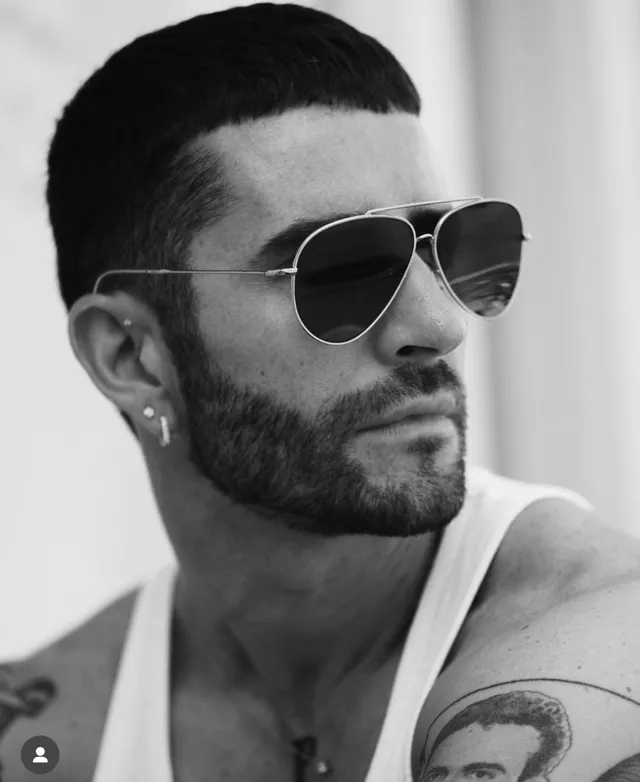 Blue Gold Aviator Silhouette Metal Frame Sunglasses 2