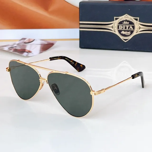 Blue Gold Aviator Silhouette Metal Frame Sunglasses 5