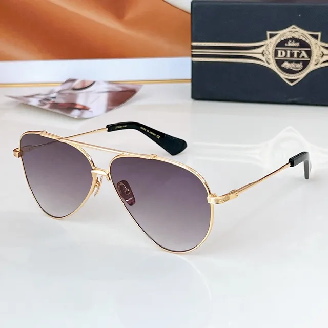 Blue Gold Aviator Silhouette Metal Frame Sunglasses 6
