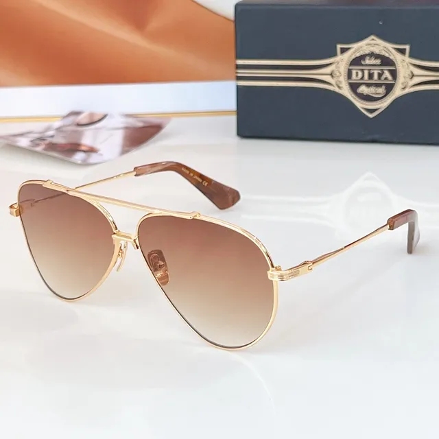 Blue Gold Aviator Silhouette Metal Frame Sunglasses 7