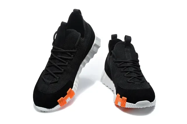 Blue Orange Beige Knit Low-Top Lifestyle Sneaker 3