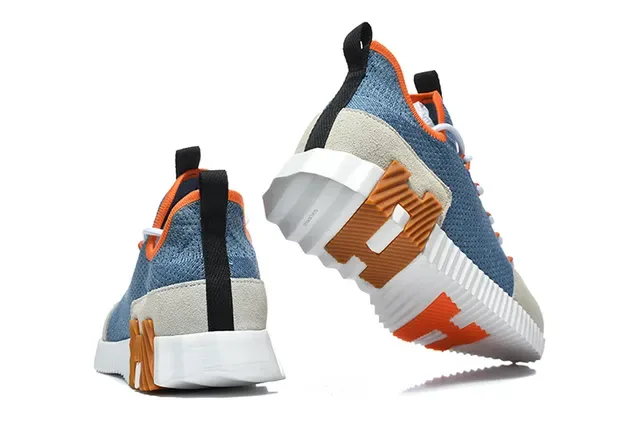 Blue Orange Beige Knit Low-Top Lifestyle Sneaker 8