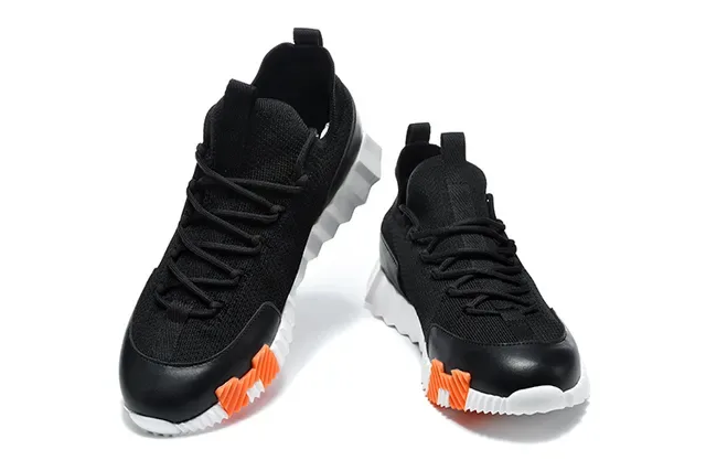 Blue Orange Beige Knit Low-Top Lifestyle Sneaker 14