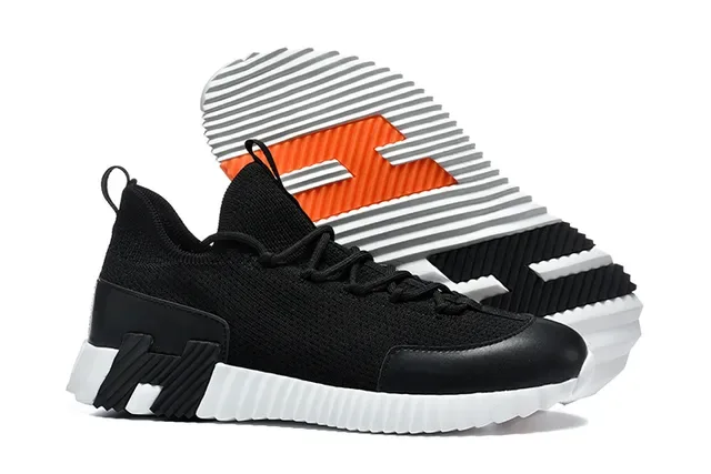 Blue Orange Beige Knit Low-Top Lifestyle Sneaker 16