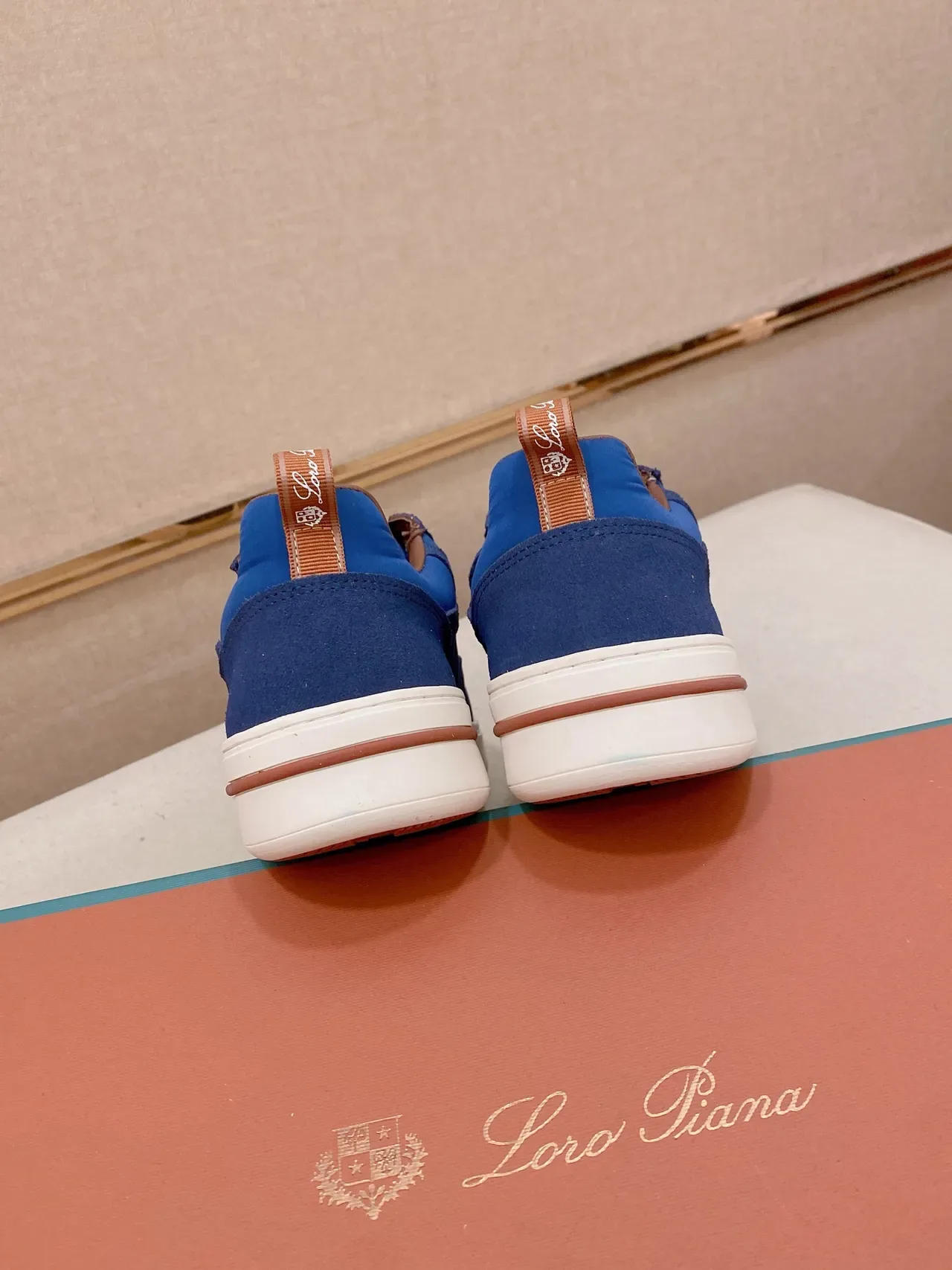 Blue Suede and Textile Low-Top Lace-Up Sneaker 3