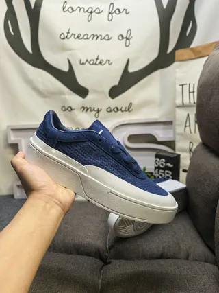 Blue Textured Upper Platform Sole Lifestyle Sneakers 5
