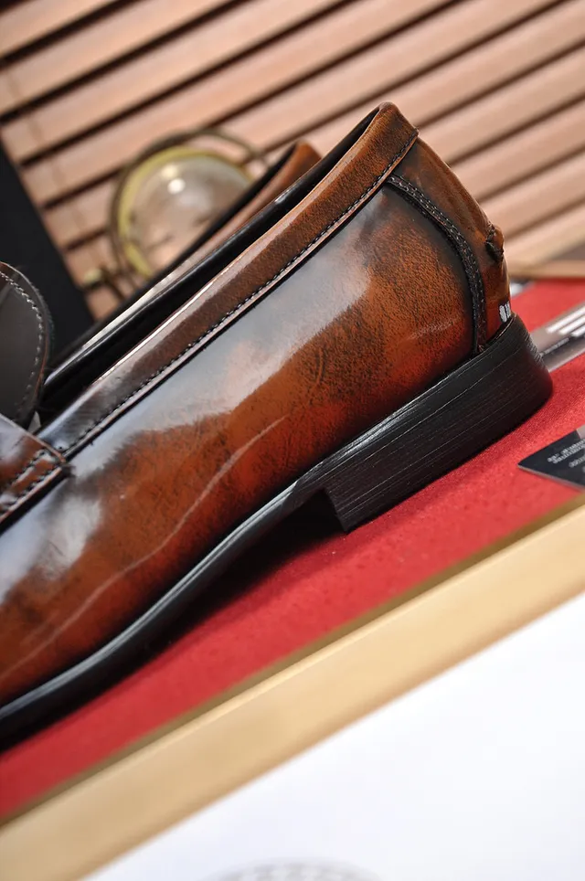 Brown and Black Two-Tone Leather Horsebit Buckle Loafer 3