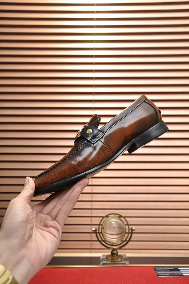 Brown and Black Two-Tone Leather Horsebit Buckle Loafer 6