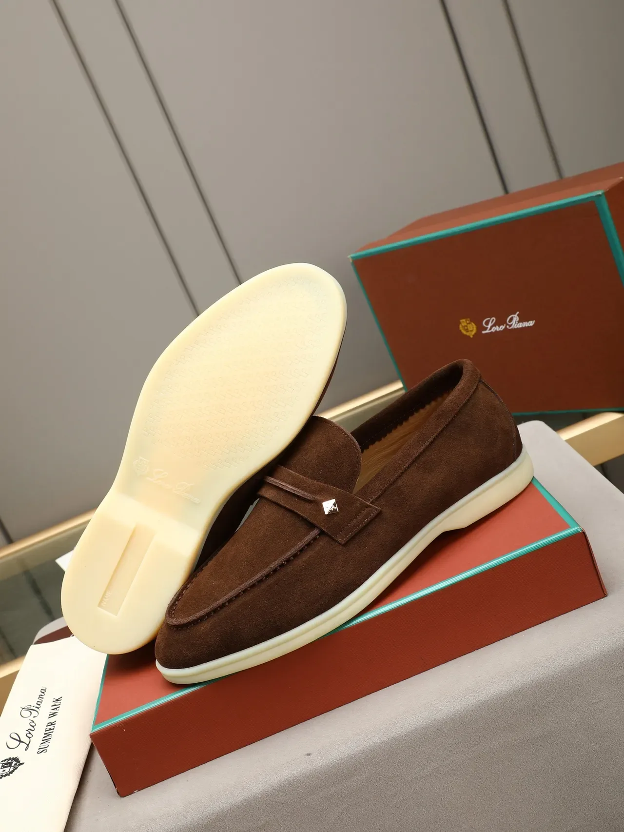 Brown Beige Suede Upper Penny Strap Loafer 2