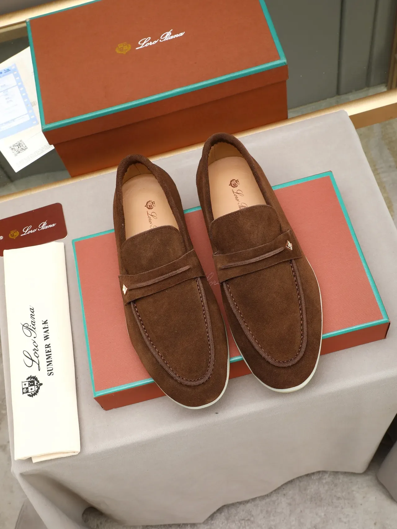 Brown Beige Suede Upper Penny Strap Loafer 3
