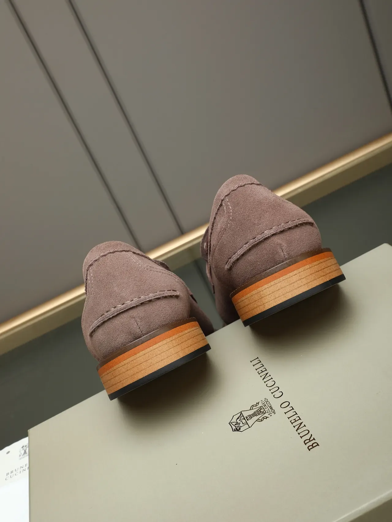 Brown Beige Suede Upper Penny Strap Loafer 3
