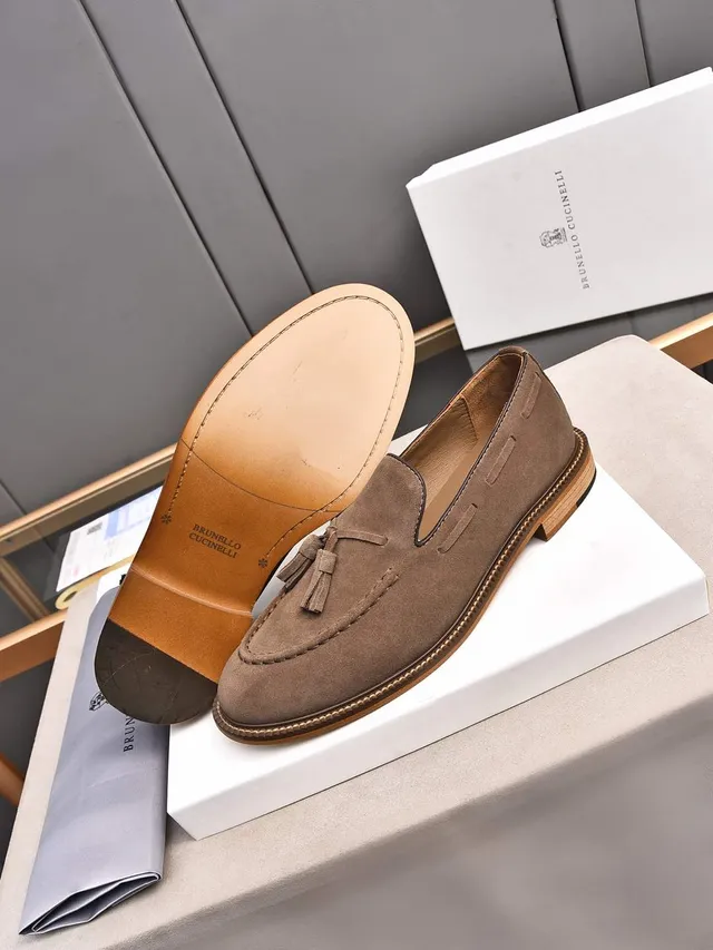 Brown Beige Suede Upper Tassel Detail Loafer 4