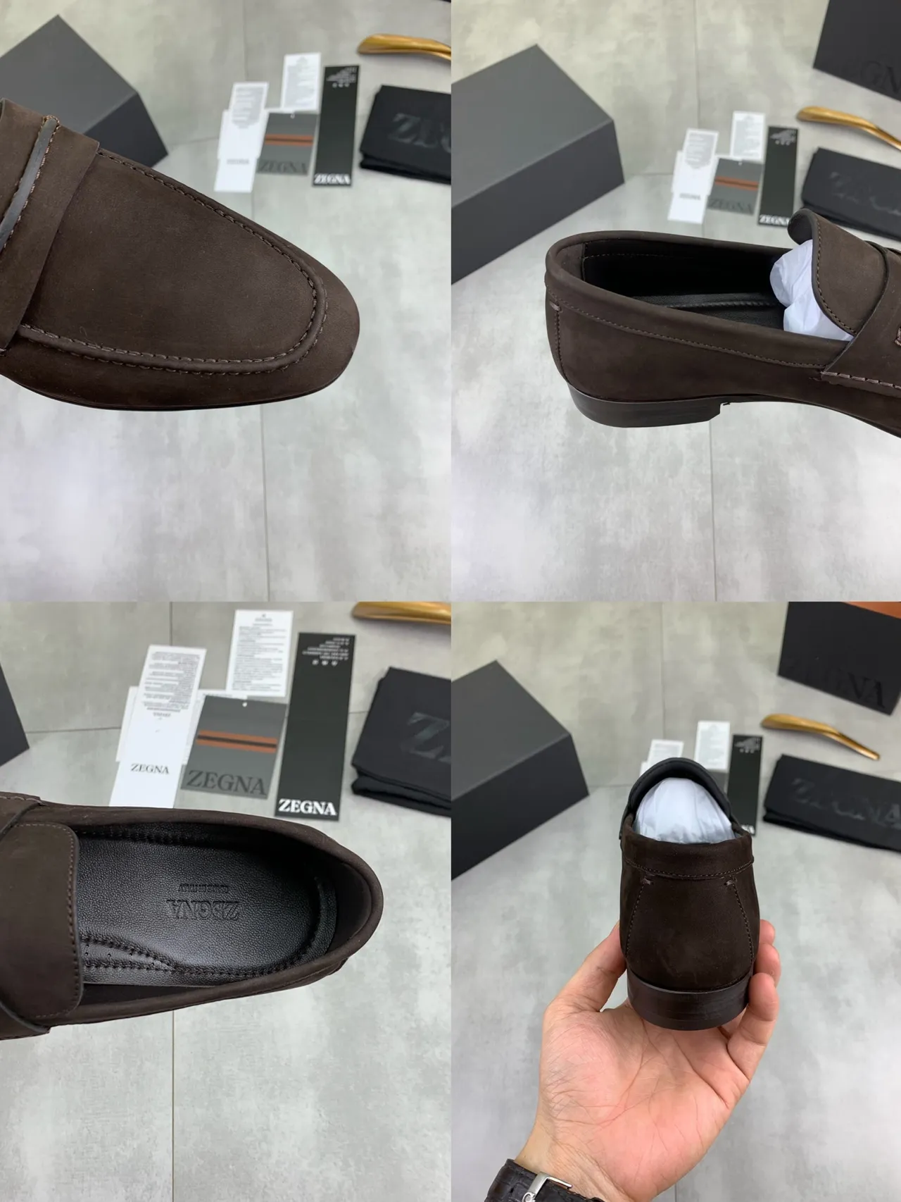 Brown Black Suede Upper Penny Strap Loafer 3