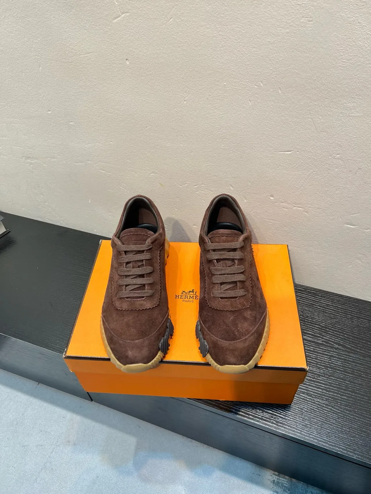 Brown Black Suede Upper Ridged Crepe-Style Sole Sneakers 2