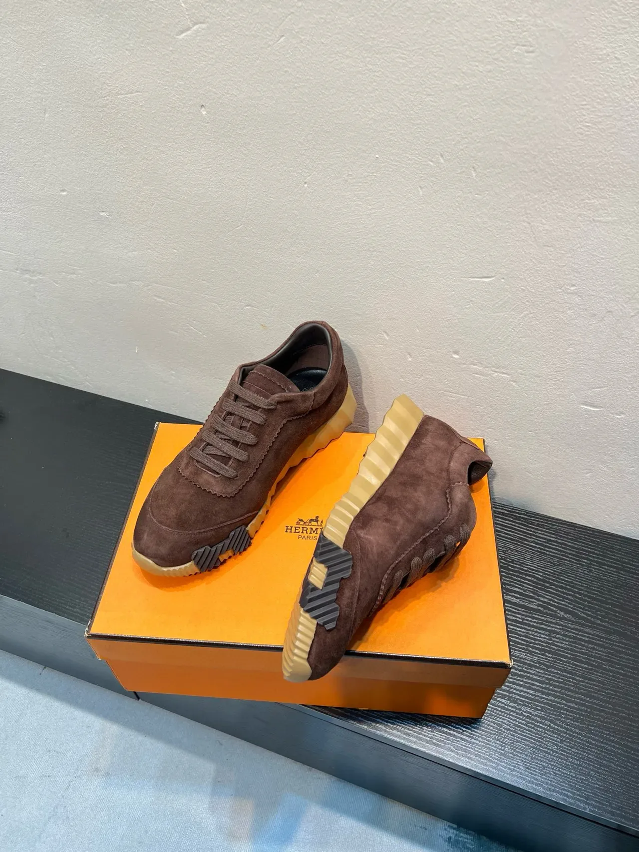 Brown Black Suede Upper Ridged Crepe-Style Sole Sneakers 4