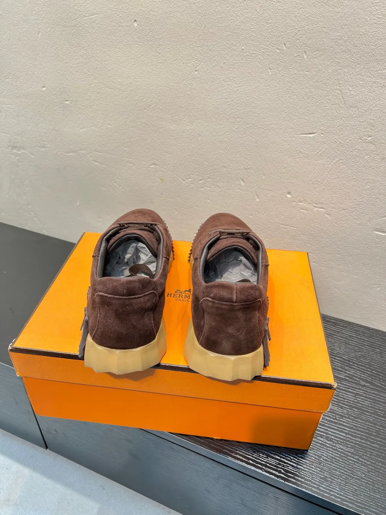 Brown Black Suede Upper Ridged Crepe-Style Sole Sneakers 6