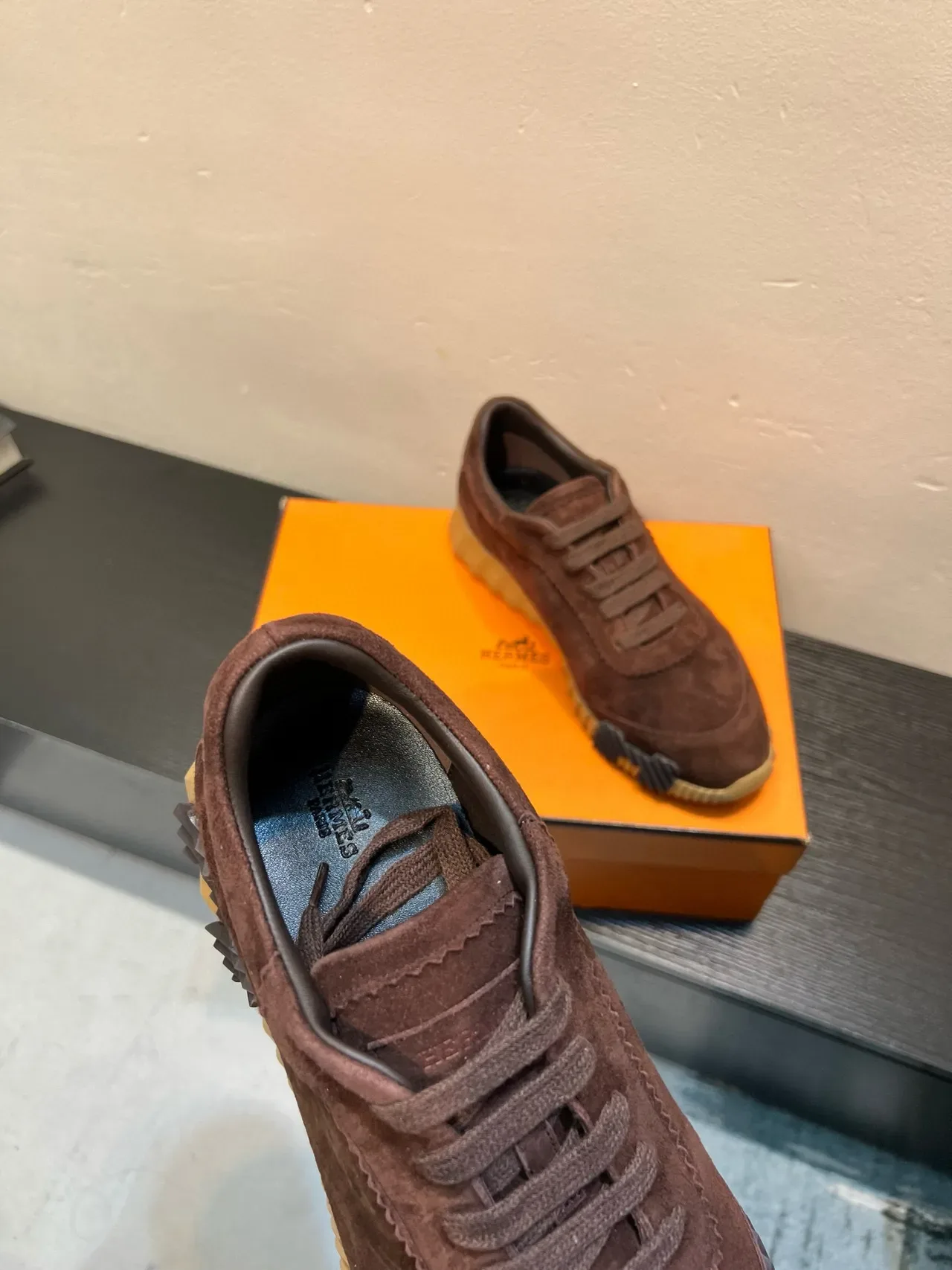 Brown Black Suede Upper Ridged Crepe-Style Sole Sneakers 7