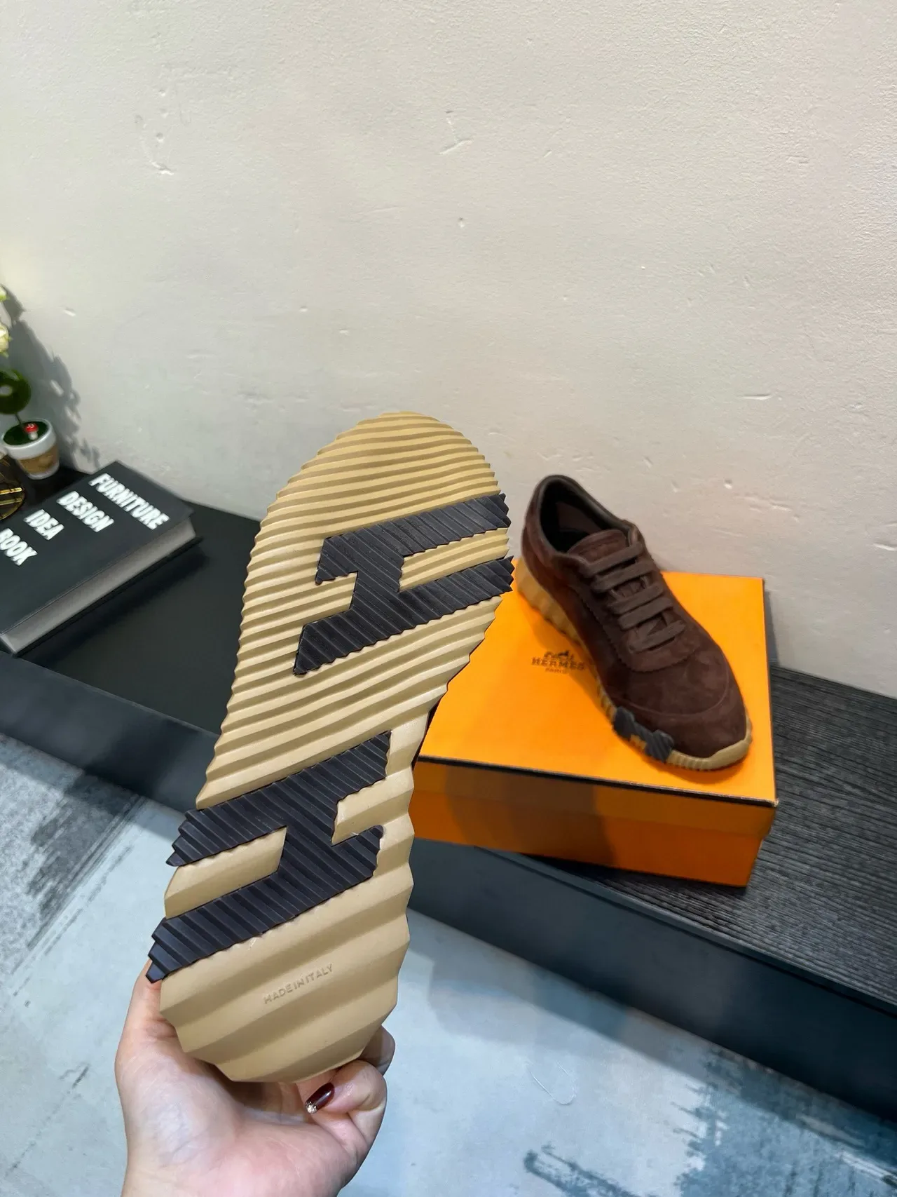 Brown Black Suede Upper Ridged Crepe-Style Sole Sneakers 9