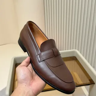 भूरा चमड़ा Penny Strap लोअफर