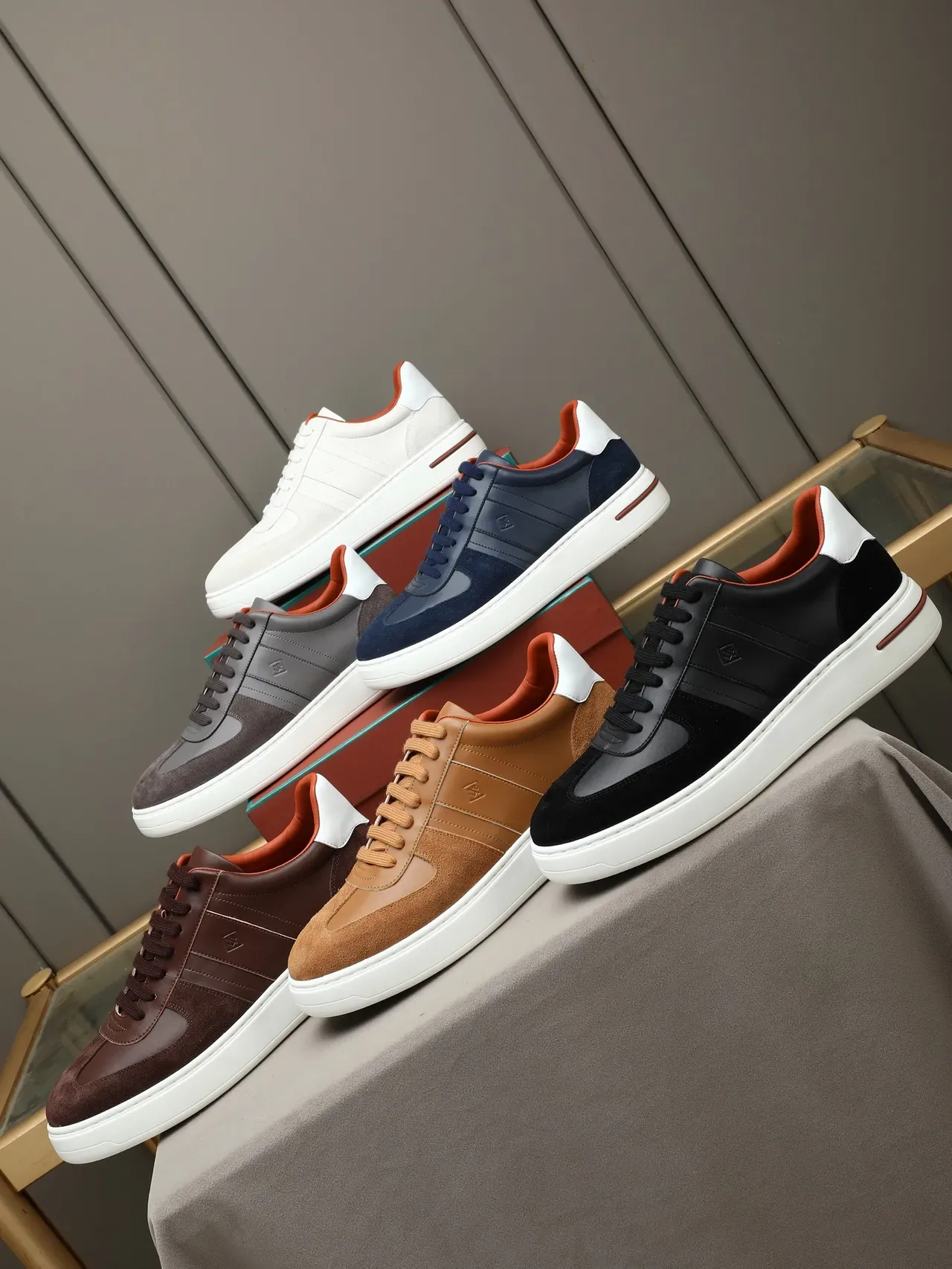 Brown Suede and Leather Platform Sneaker 2