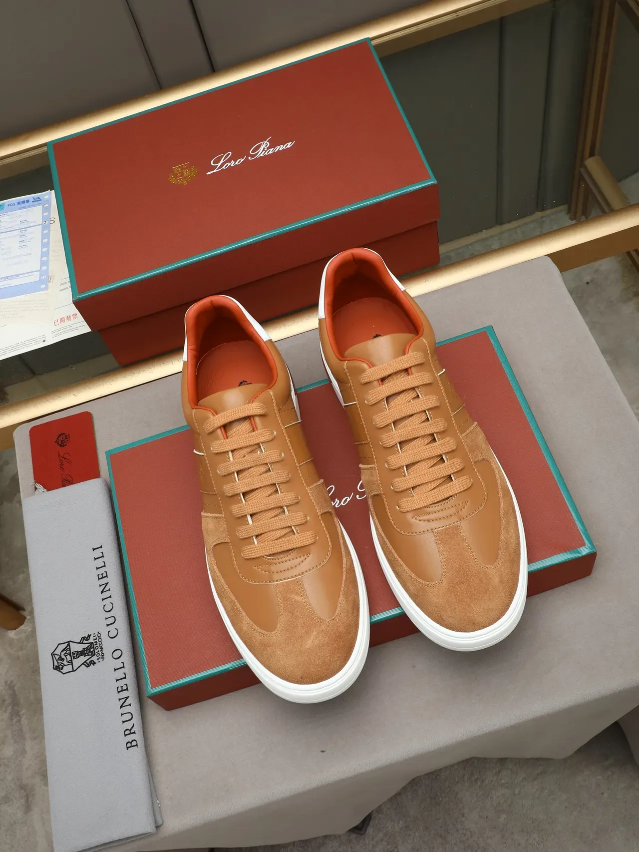 Brown Suede and Leather Platform Sneaker 3