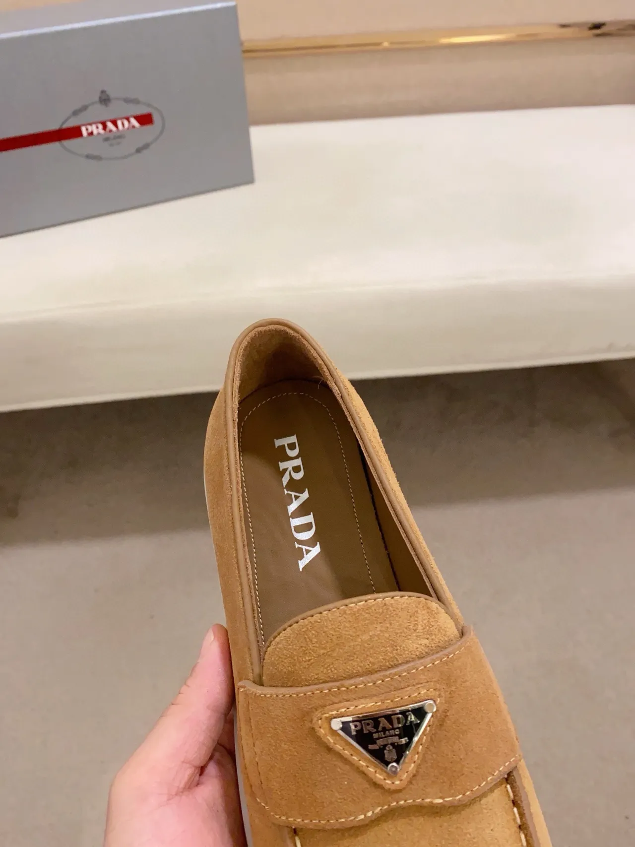 Brown White Suede Upper Penny Strap Loafer 4