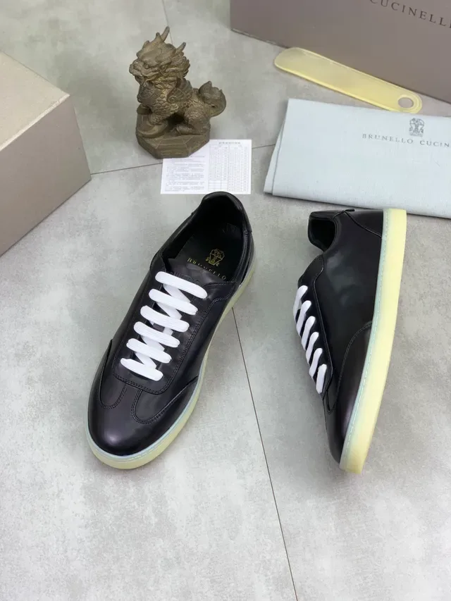 Brunello Cucinelli Black Leather Lifestyle Sneaker 5