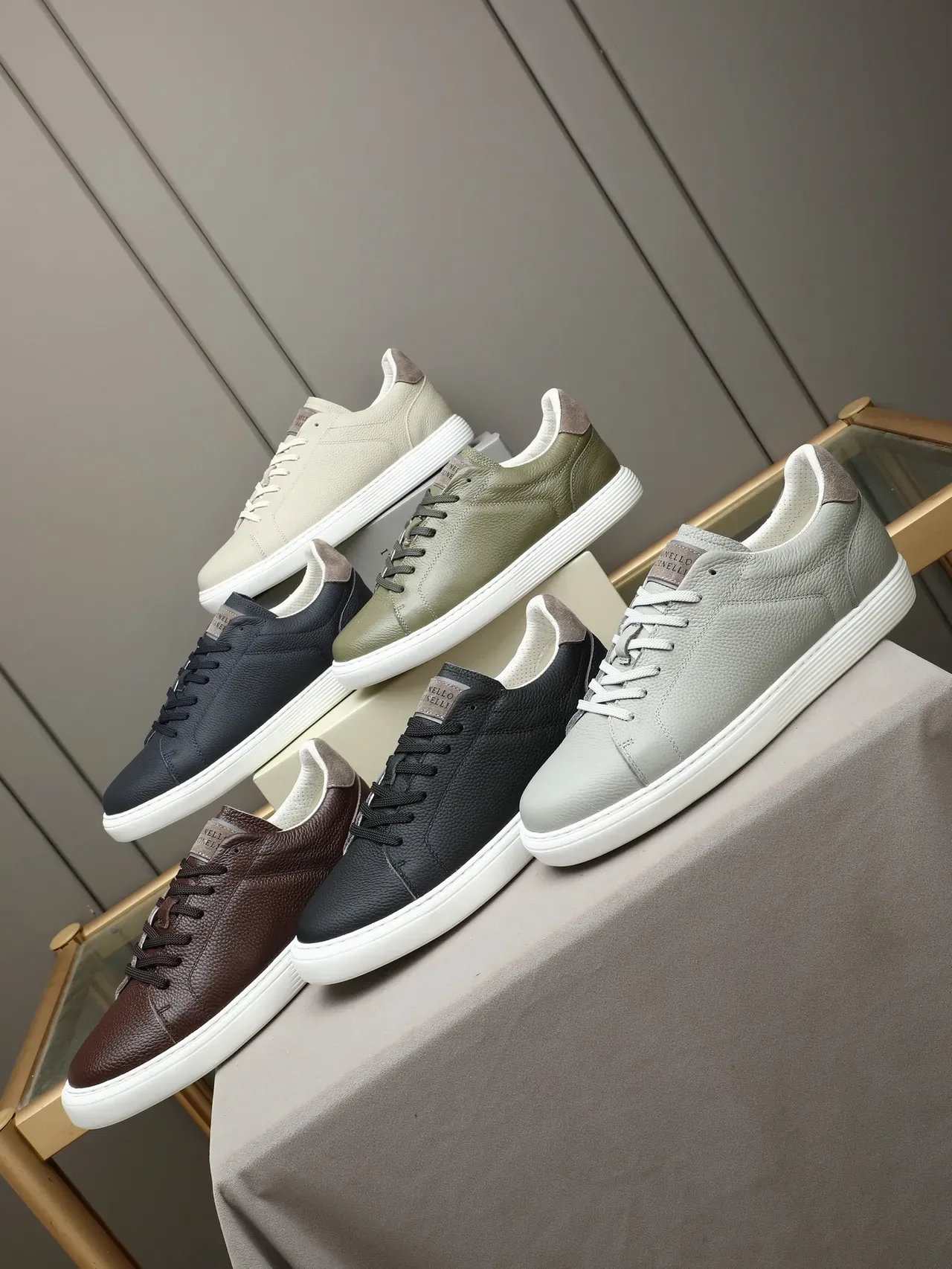 Brunello Cucinelli Brown Pebbled Leather Lifestyle Sneaker 2