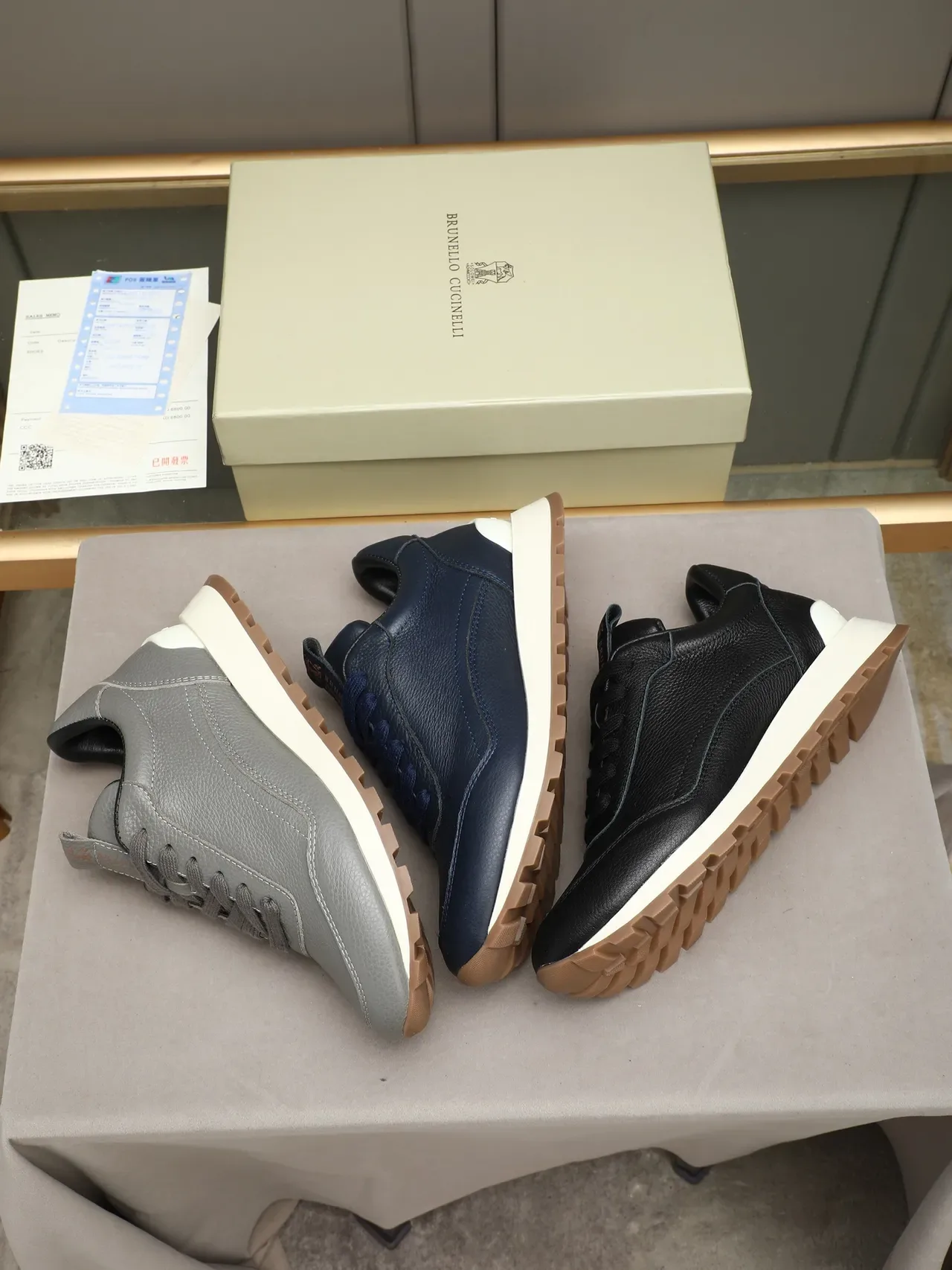 Brunello Cucinelli Navy Leather Lifestyle Sneaker 2