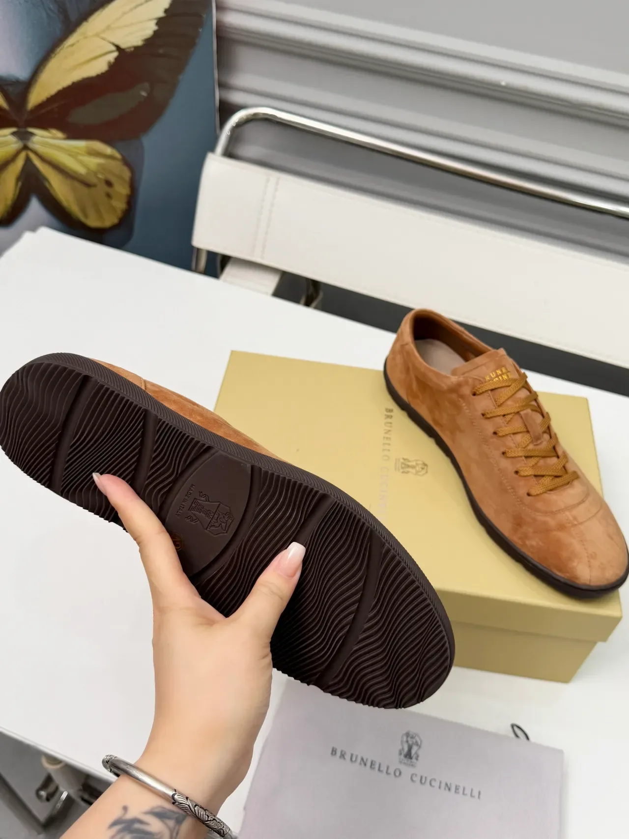 Brunello Cucinelli Suede Low-Top Lace-Up Casual Shoes 2