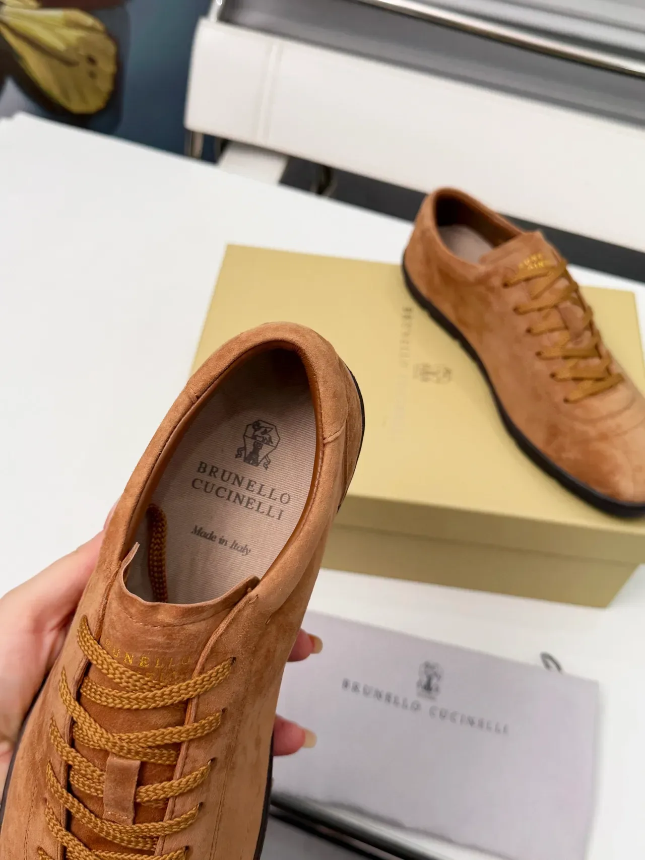 Brunello Cucinelli Suede Low-Top Lace-Up Casual Shoes 3